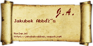 Jakubek Abbás névjegykártya